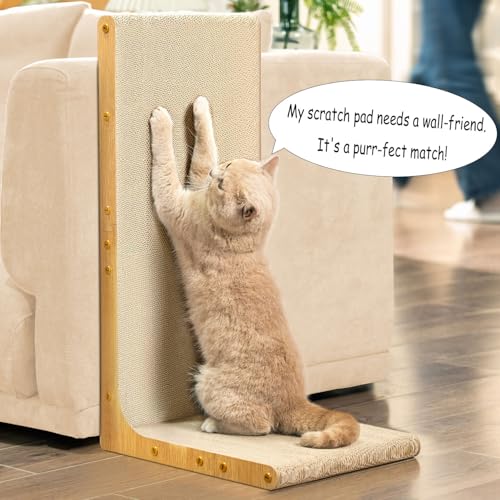 Conlun Cardboard Cat Scratcher, 26" L-Shaped Scratch Pad - size: 26"
