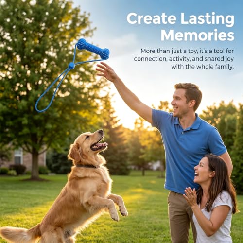 Dog Chew Toys, Durable Interactive Dog Toys with Rope, Enrichment Chew Toy for Small, Medium and Large Dogs, Indoor Outdoor Toy for Stress Relief and Boredom Busting