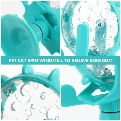 iplusmile Cat Feeding Toy Rotating Windmill Slow Food Dispenser Interactive Treat Leakage Toy for Indoor Play Iq Training 5.11 X 1.57 X 6.69 in - color: Blue