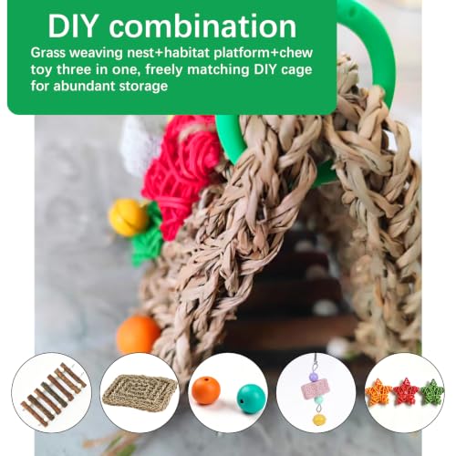 Handwoven Bird Bed for Cage,Breathable Bird Hammock Tent(DIY bridge) - color: DIY