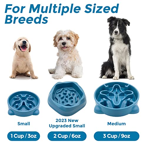 VANNON Slow Feeder Dog Bowls Non Slip Puppy Bowl Durable Dog Puzzle Feeder Bloat Stop Food Bowls for Puppy and Small Dogs, BPA Free, 1 Cup, Blue - color: B-Blue-Small-1Cup