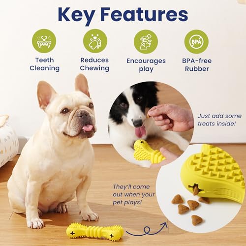 PAWSPIK Bone Treat Dispensing Enrichment Dog Chew Toy
