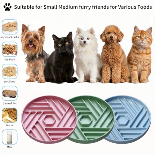 Silicone Slow Feeder Dog Bowl with Suction Base, Anti Choking Pet Bowl - color: Single silicone Green
