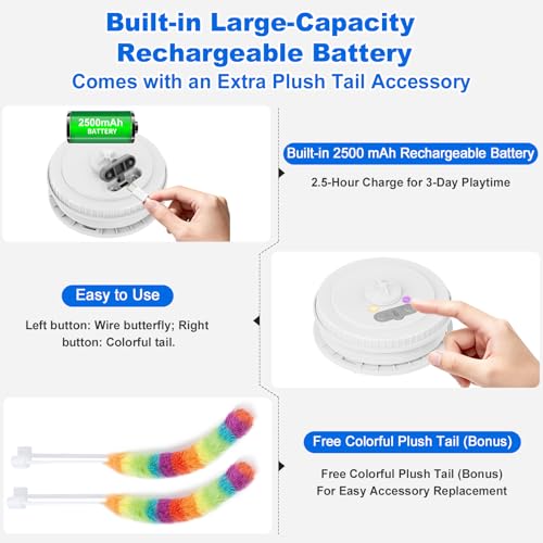 Interactive Cat Toys for Indoor Cats,Automatic Kitten Tunnel Toy - color: Blue Cover Cloth Toy