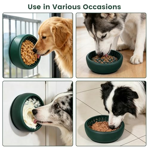 SmartTail Dog Slow Feeder Bowl,Dog Freezer Bowl for Anxiety Relief,BPA-Free - color: green, size: L