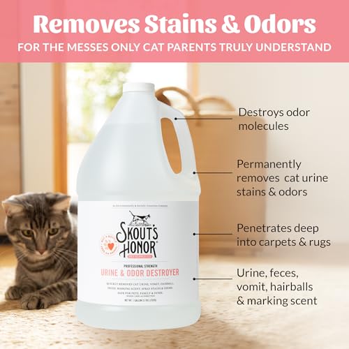 SKOUT'S HONOR Cat Urine and Odor Destroyer One Gallon Refill, 128 oz - size: 128 Fl Oz (Pack of 1)