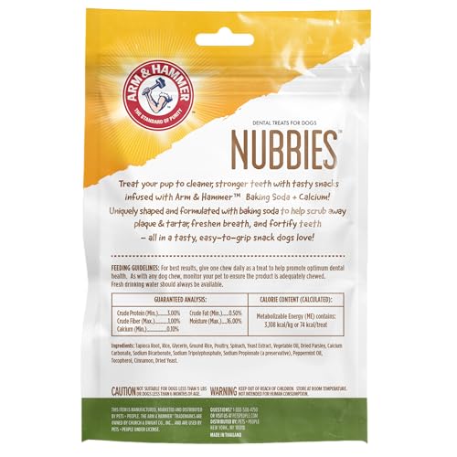 Arm & Hammer Nubbies Dental Treats, Chicken Flavor, 20 Count Bag, 4-Pack - size: 7 Ounce (Pack of 4)