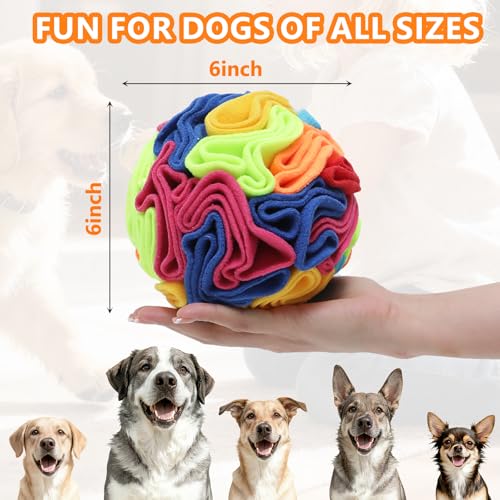 Snuffle Ball - Snuffle Ball for Small Dogs, Interactive Dog Toys to Keep Them Busy, Puppy Dog Puzzle Toy, Machine Washable - color: Rainbow-colored, size: Medium