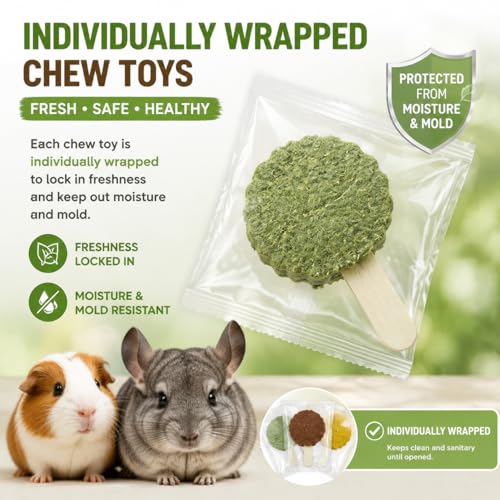 YKD Natural Timothy Hay Cookie Sticks Chew Toys for Teeth - color: Multicolour - Mixed