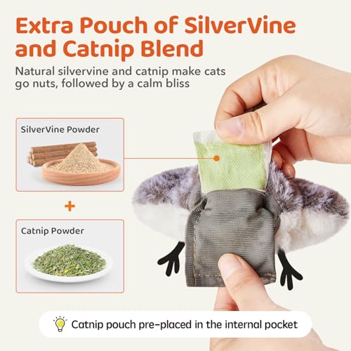 Potaroma Cat Toys 2 Pcs Flapping Sandpiper Pair-Mate - style: Piper Couple