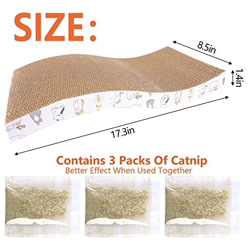 PatiencET 3 Pack Cat Scratcher Pad Recycle Corrugated Cat Scratching Pad - size: Waved - 3 Pack