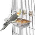 Hypeety Transparent No Mess Bird Feeder for Cage with Anti-Slip Perch