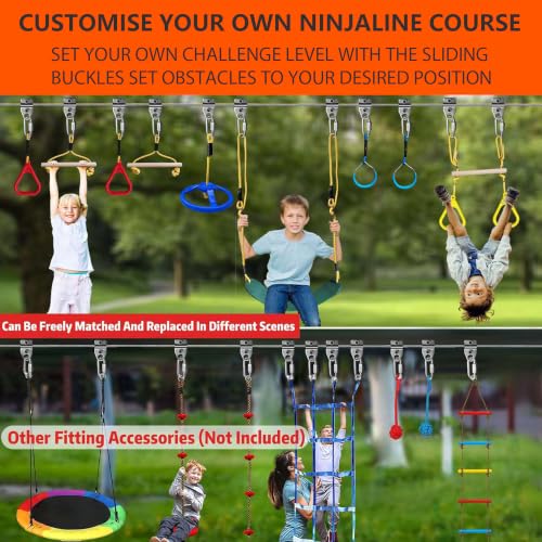 Ninja Climbing Net for Kids Backyard Obstacle Course - size: Ninja Climbing Net