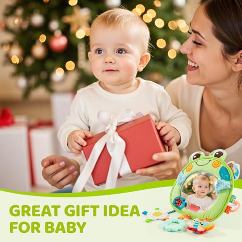 Jollybaby Car Seat Rear Facing Mirror Hanging Toy for Baby Road Trip - Frog
