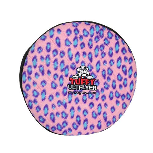 TUFFY® 2 Pack Ultimate Flyer Ultra Durable Plush Dog Toys - color: 2PK Pink Leopard Flyer