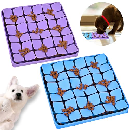 Silicone Snuffle Mat for Dogs 2 Pack, Blue & Purple