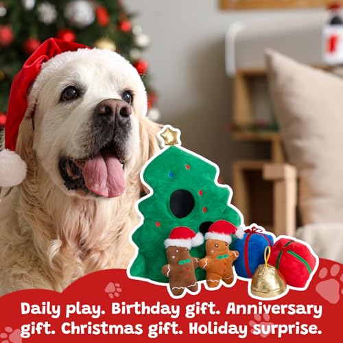 Hollypet Christmas Squeaky Hide and Seek Dog Toys for Small and Medium - style: Christmas Tree