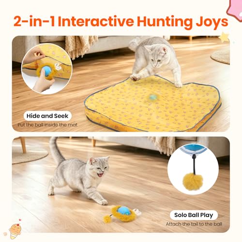 HGB Interactive Cat Toy with Automatic Moving Ball & Hunting Play Mat