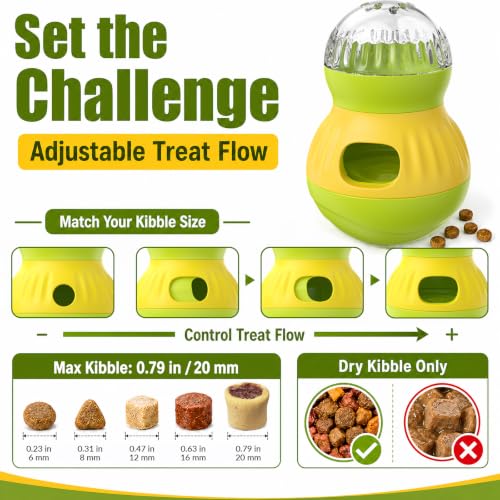 Interactive Dog Toys Adjustable Treat Dispensing Ball (Green) - color: Green