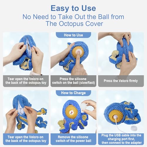 Interactive Dog Toys Octopus to Keep Them Busy(Blue) - color: Blue