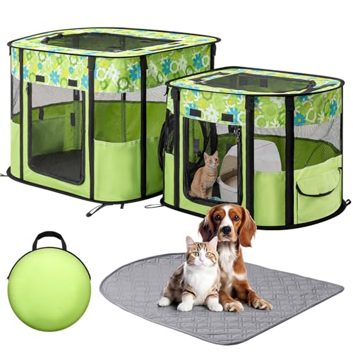 Portable Cat Playpen, Foldable Indoor Outdoor Pet Tent with 2 Areas - style: 32 x 24 x 22 inch and 22.5 x 18 x 18 inch