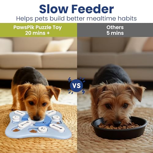 PAWSPIK Interactive Treat Dispensing Puzzle Dog Toy, Light Blue - color: Light Blue