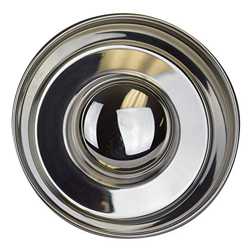 OurPet's DuraPet Slow Feed Stainless Steel Dog Bowl, Silver, Large - size: Large (6 Cups)