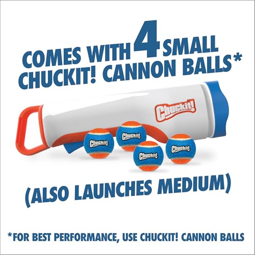 Chuckit! Cannon 16S Dog Ball Launcher, 16 Inch Size, Includes 4 Balls Total - size: Small