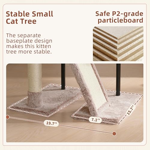 Gitelsnour Cat Tree Tower for Indoor Cat, Top Platform with Toy, GCT006SMU - color: Muchroom, size: 47.24 inches
