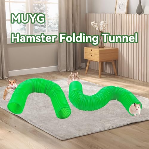 Plastic Hamster Cage Tunnels with Chew Toy,Collapsible Pet Tunnel，Small Animal Tubes,Collapsible Plastic Tunnel,15 Pcs Small Animal Chew Toys for Guinea Pigs, Chinchillas, Rats, Gerbils （Green） - color: 【Green】