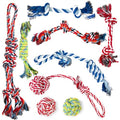 TwoEar Dog Rope Toy 9 Pack - Puppy Teething Toys for Small Medium Breed - color: Blue, size: Mini/Small