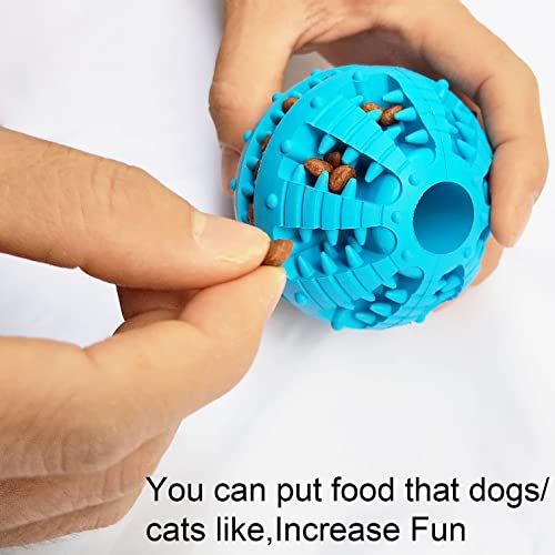 2 Pcs Dog Toy Teeth Ball,Dog Puzzle Toy,Treat Dispensing Dog Toys,Non Toxic Tear Resistant Natural Rubber Toy Ball for Pet Teeth Cleaning/Chewing/Playing/Training (Blue+Blue, 3.15in) - color: Blue+Blue, size: 3.15in