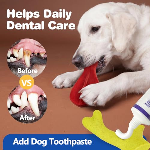 FOFOS Dog Chew Toys for Aggressive Chewers, 3 Pack Tough Nylon Dog Toys