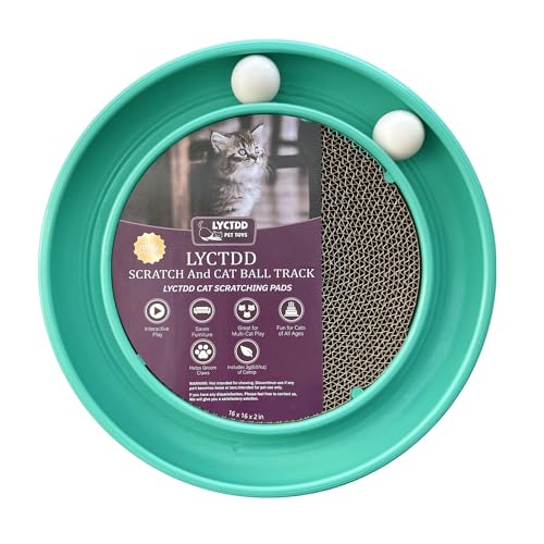 Interactive Cat Ball Track Toy for Indoor Cats, Cat Scratching Board & Exercise Set for Bored Indoor Adult and Kitten Mental & Physical Stimulation, with Spare Ball to Prevent Loss (Green) - color: Green