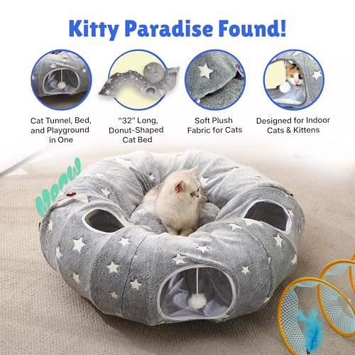 Cat Tunnel Bed for Indoor Cats