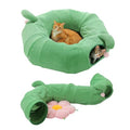 PEQULTI Flower Donut Cat Tunnel Bed Washable Plush Mat Multi for Small Pets - color: Flower