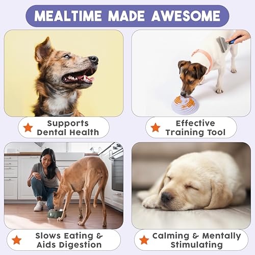 Wobbowl - Silicone Dog Freezer Bowl - Slow Feeder Bowl & Lick Mat (Almond) - color: Almond