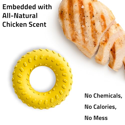 Playology Dual Layer Ring Dog Toy for Aggressive Chewers, Chicken Scent - size: Jumbo, style: Chicken