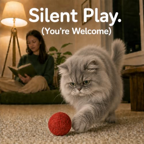 Wool Cat Toys, Felt Toy Balls, Red, 6PCS - color: Red