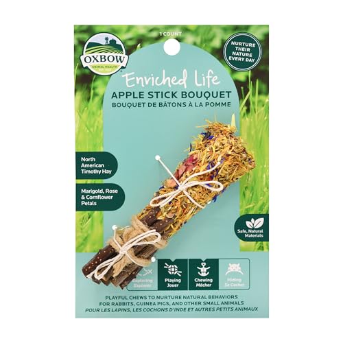 Oxbow Apple Stick Bouquet, Rabbit & Guinea Pig Toys, Bunny Enrichment Toys