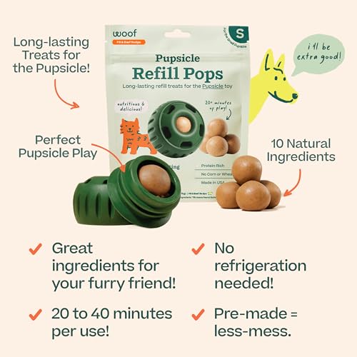 WOOF Pupsicle Peanut Butter & Beef Refill Pops Dog Treats, Small, 10 Count
