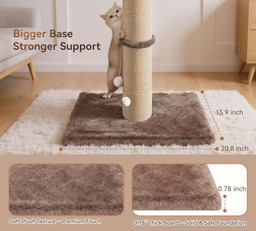 5-Inch Sisal Cat Scratching Post, 36" Tall Scratch Tower, Brown - color: Brown Upgrade