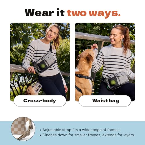Cleverpup Walk & Train 2-in-1 Dog Walking Bag - Hands-Free, Sand - color: Sand