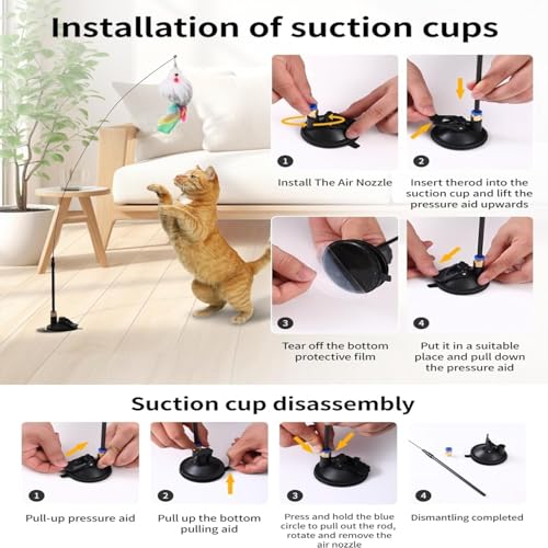 Suction Cup Cat Toy for Indoor Cats - color: 16 Wand /Suction Cup