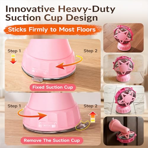 Interactive Cat Ferris Wheel Toy, Rotating Treat Dispenser Puzzle Slow Feeder with Strong Suction Cup, Foraging Anxiety Relief Exercise Toy for Indoor Cats & Kittens (Pink) - color: Pink