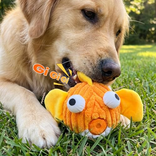 Dog Toys for Small Dogs, Squeak Plush Dog Toy with Crinkle Fins for Medium Breeds, Tough Stuffed Animal Puppy Chew Toys for Teething, Interactive Pet Supplies to Keep Them Busy - color: Fish