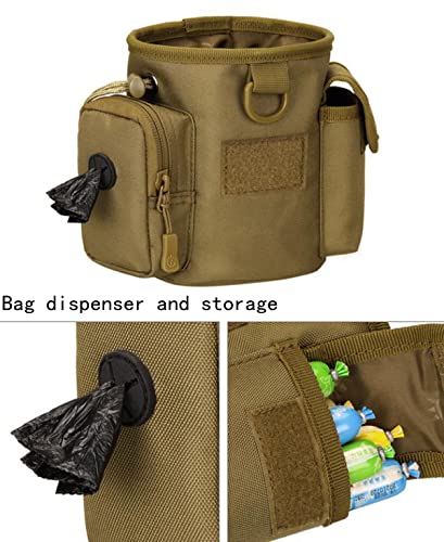 Compact Drawstring Tactical Dump Pouch Bag Dog Treat Training Pouch for Range Shooting, Hunting Airsoft ，Also As Training Bag for Doggie Puppy Treat Snack Pet Toys - color: CAMO