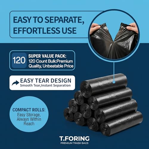 50-55 Gallon Trash Bags Unscented, 40'' x 50'', Black, 120 Count - color: 50-55 Gallon | 120 Count, size: 120 Count(pack of 1)