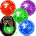 4 Pack 4.5" Light Up Squeaky Dog Balls, Spiky Dog Toy Balls for Medium Large Dogs - size: 4.5 Set of 4