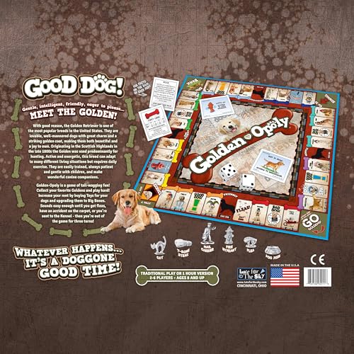 Late for the Sky Golden Retriever-Opoly Board Game, Strategy Fun
